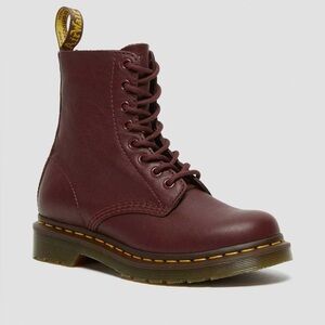 Dr. Martens Pascal Red Leather Lace-Up Boots | Women’s 7